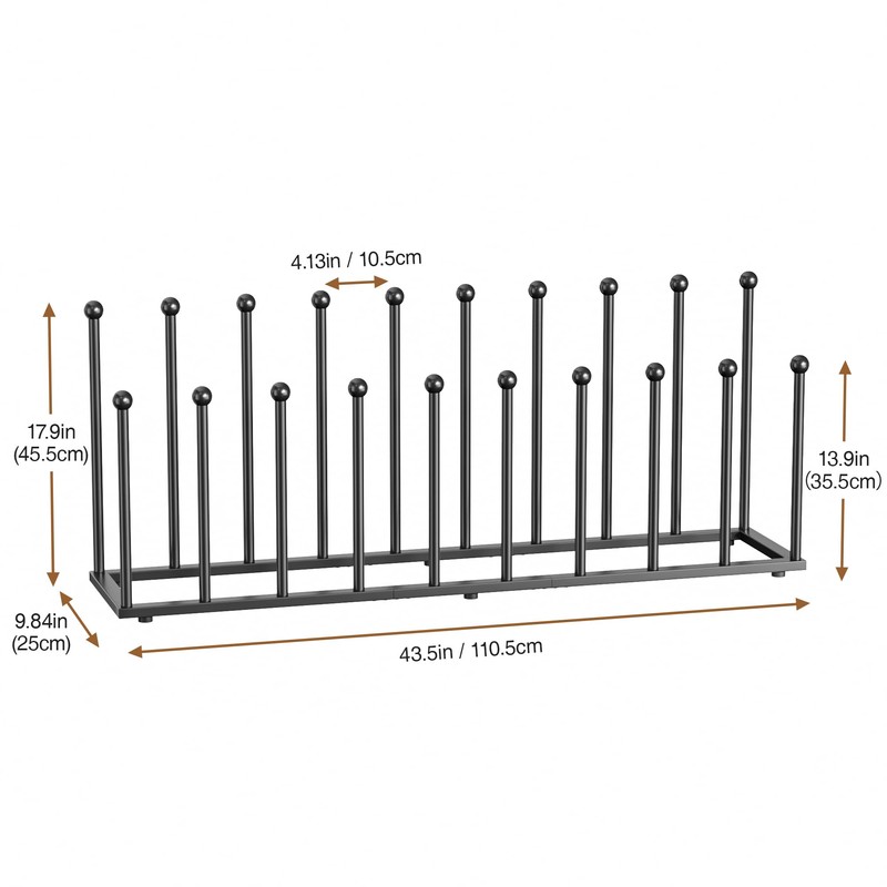 pickpiff Free Standing Shoe Racks - Black Metal Boot Rack