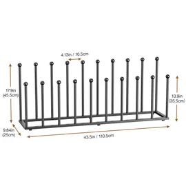 pickpiff Free Standing Shoe Racks - Black Metal Boot Rack Organizer Tall Boots for Dorm Room, Closet, Entryway, Bedroom, Patio Outdoor, Hallway, Black, Shoe Storage Fit for 10 Pairs