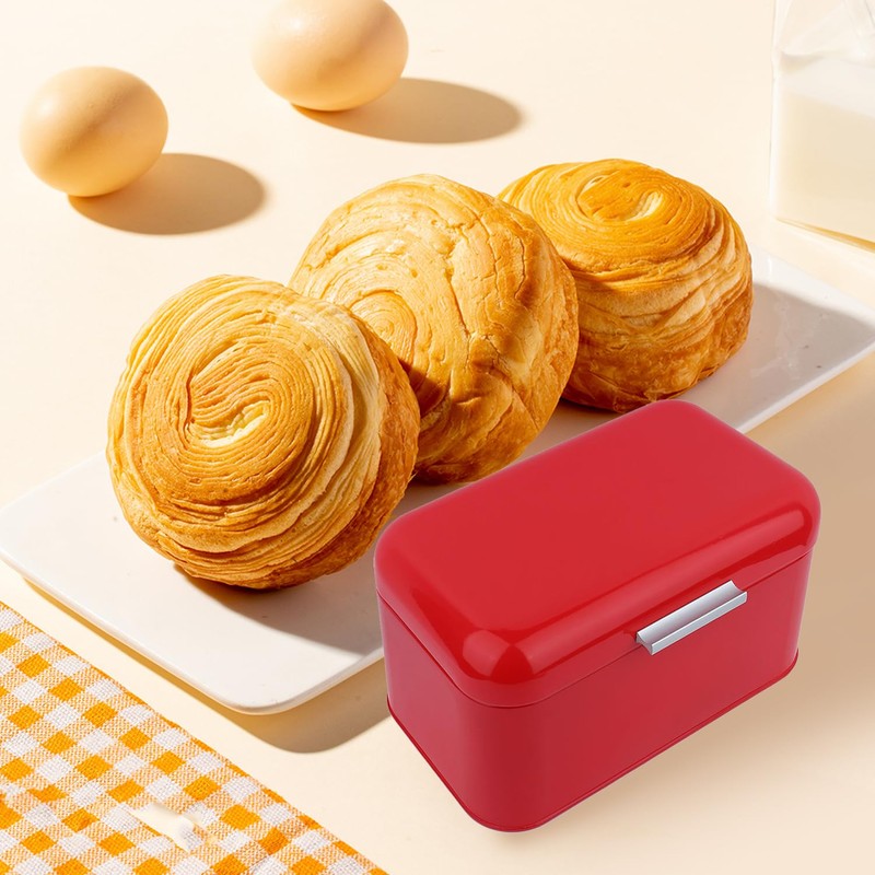 Retro Metal Bread Box for Kitchen Counter - Large Capacity