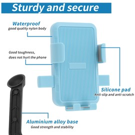 BULLSPANN Fahrrad Handy Halter Handy Halterung für Motorrad Spiegel Roller Drehbar Fahrrad Roller Handy Clip für 4.7-7.2" Smartphone Blau