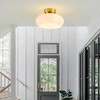 SHBEILOU Semi Flush Mount Ceiling Light, 11 Inch Gold Mid