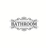 Bathroom Door Wall Sticker, Removable English Letter Signs, Decorative Decal