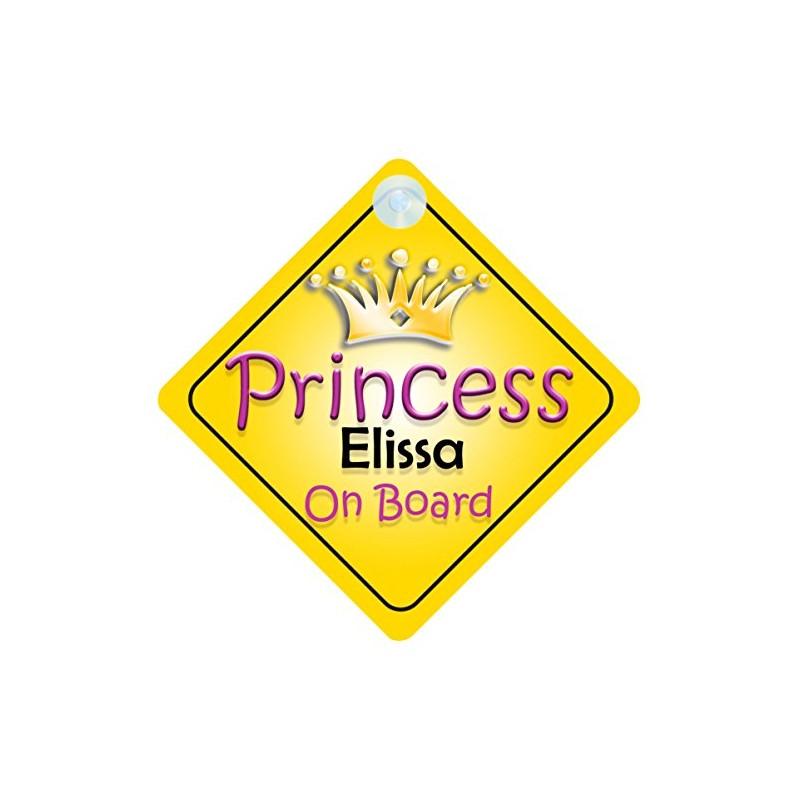 Princess Elissa On Board Girl Car Sign Child/Baby Gift/Present 002