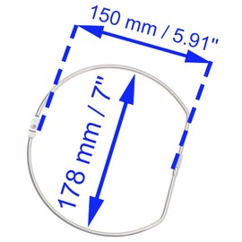 HAJXZH 3 PCS Binding Book Rings 7 Inch D-Shaped Key Storage Ring Silver Tape Storage Rings for DIY Decoration and Paper Organization