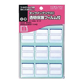 Kokuyo Tuck Index C Transparent Protective Film, Large, 1.1 x 1.3 inches (27 x 34 mm), Blue, 81 Pieces, Set of 2