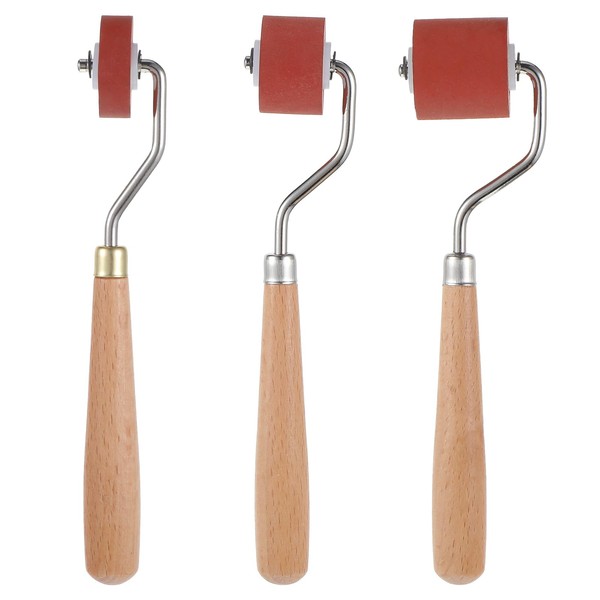3pcs Rubber Brayer Rollers,Brayer Ink Roller with Comfort Grip,Brayer Rollers