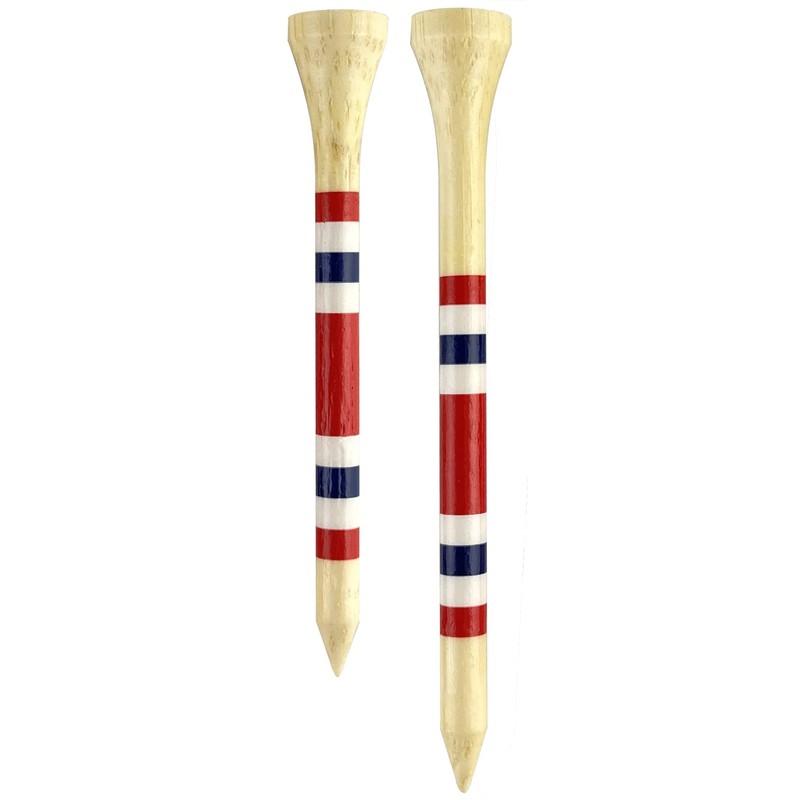 PrideSports 2-3/4" Nova Bamboo Tees Red/White/Blue Stripe