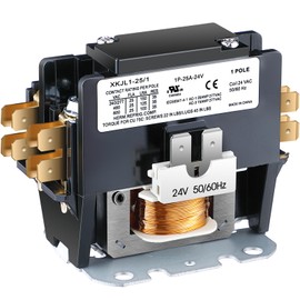 Dreyoo 1 Pack Carrier HVAC Motor Contactor, 24V 25 Amp Coil 1 Pole Replacement Relays Compatible with C230B, Air Conditioner, Heat Pump, Refrigeration Systems