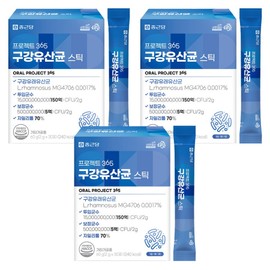 Chong Kun Dang Project 365 Oral Lactobacillus Stick 30p, 60g, 3 pieces / 종근당 프로젝트365 구강유산균 스틱 30p, 60g, 3개