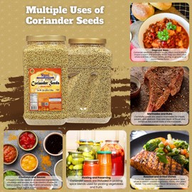 Rani Coriander (Dhania) Seeds Whole, Indian Spice 48oz (3lbs) 1.36kg Bulk PET Jar ~ All Natural | Gluten Friendly | NON-GMO | Kosher | Vegan | Indian Origin