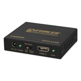 Seco-Larm MAP-A599-01Q Enforcer 4K HDMI Audio Extractor; Supports Video Resolutions up to 4K2K at 50/60Hz; HDMI 2.0b, HDCP 2.2, DVI Compliant; 10bits High Dynamic Range; 5VDC Operating Voltage