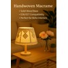 Boho Macrame Table Lamp – Handmade Bedside Light with Wooden