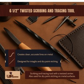 UJ Ramelson Twisted Scriber Tool Needle for Intaglio and Dry Point Etching, Metal Scribe, Scribing and Tracing Tools, Printmaking Supplies