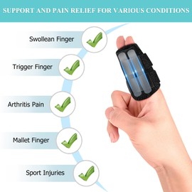 VerteLife Finger Splint Improved Finger Protection Adjustable Finger Splint Finger Support Neoprene Finger Stabiliser Finger Bandages Comfortable Finger Sleeves for Arthritis and Injured Fingers