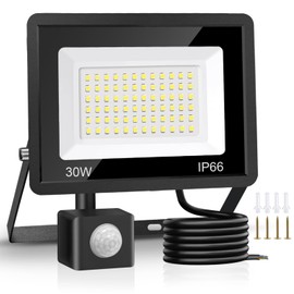 Jsdoin 30W LED Strahler mit Bewegungsmelder 4500LM Außenstrahler 6500K