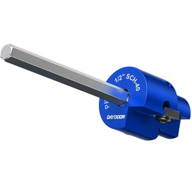 DAYDOOR 1/2'' PVC Pipe Reamer, 1/2-Inch Fitting Saver Tool with 4-Sided Carbide Blade, Socket Saver for Schedule 40 PVC, CPVC, ABS, Plumbing Hub Reamer for Removing Pipe from Fittings