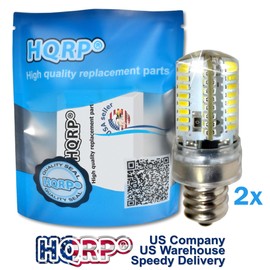 HQRP 2-Pack 7/16 110V LED Light Bulbs Cool White Compatible with Babylock BL5380ED / BLE1 / BLE1AT / BLE1DX / BLE1LX / BLE1SX Sewing Machine
