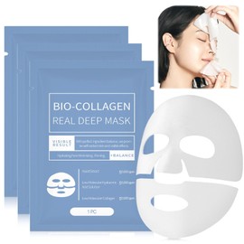 Bio Collagen Real Deep Maske, Collagen Overnight Mask Korean, Anti Falten Anti Aging Gesichtsmaske, Zur Hydratation, Anti-Falten-Wirkung, Reinigung, Jasminsalbe Augenringe, Augencreme Gegen Falten