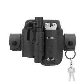 1791 EDC Heavy Duty Multitool Sheath, Leather EDC Organizer, Multitool Pouch for Belts also fits Knife, Flashlight, Keys - Compatible with Leatherman, Gerber, SOG Multitools - Action Snap, Black