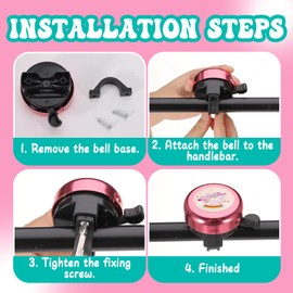 Bike Bell Kids Bicycle Bell With Bike Streamers And Stickers Bike Tassels Pink Bells For Kids Scooter Bike Accessories