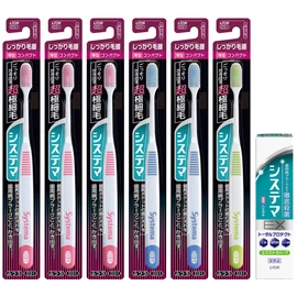 Sistema Brush Firm Hair Waist Type Compact Regular Set of 6 + ex Toothpaste