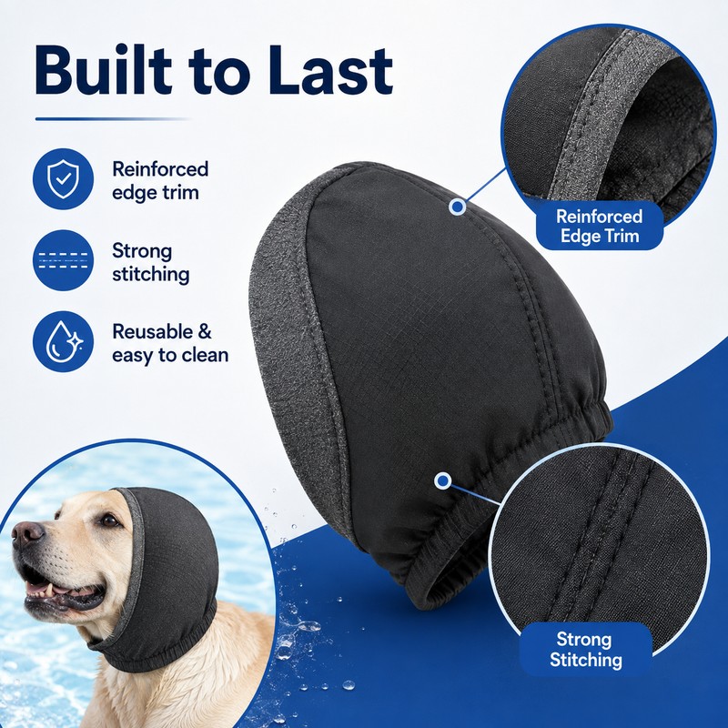 Waterproof Dog Ear Muffs for Grooming & Swimming – Noise-Reducing