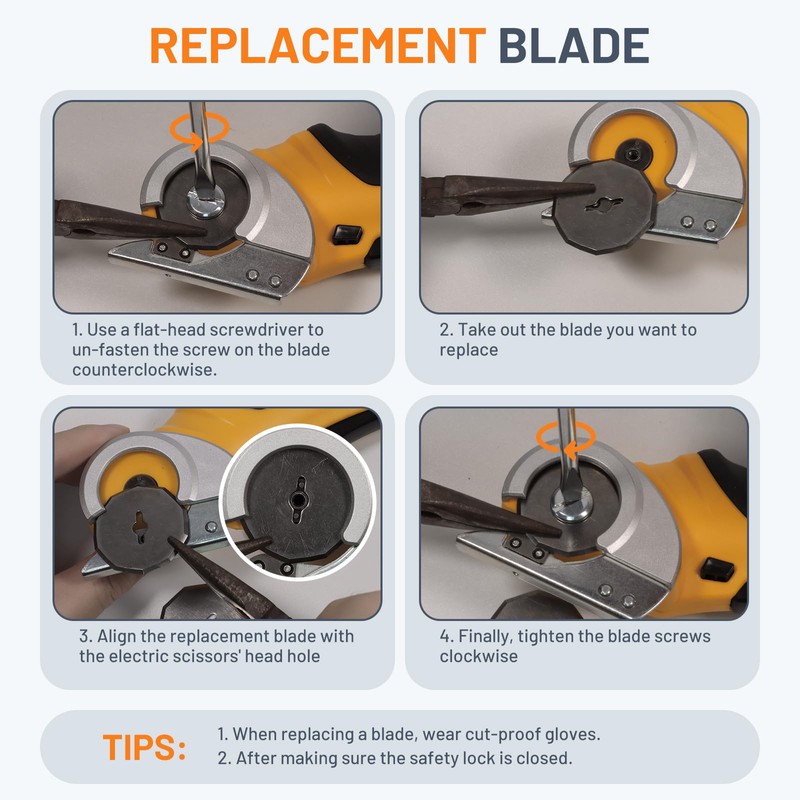 VLOXO 4V Electric Scissors Replacement Blade Compatible with VLOXO Cardboard