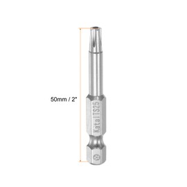 sourcing map 5pcs TS25 Magnetic Security Star 5 Point Screwdriver Bit 1/4" Hex Shank 2" Length
