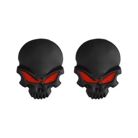 1797 3D Skull Pirate Devil Death Red Eyes Car Decals Stickers Accessories Vehicles Trucks Decorations Emblem Logo Badge Bumper Trunk Tailgate Window Metal Aluminum Alloy (2)