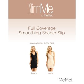 SlimMe Full Coverage Shapewear Slip for Under Dresses, Tummy Control Women's Shapewear Slip, Comfortable Slimming Dress - Sizes Small to X-Large, Nude, Small