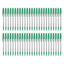 SOMCO - Pack Of 50 Green Biro Ballpoint Pens - Medium Tip