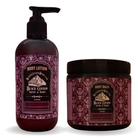 Black Canyon Honey & Apricot Scented Body Lotion and Body Balm Set, 12 Oz Lotion - 16 Oz Body Balm