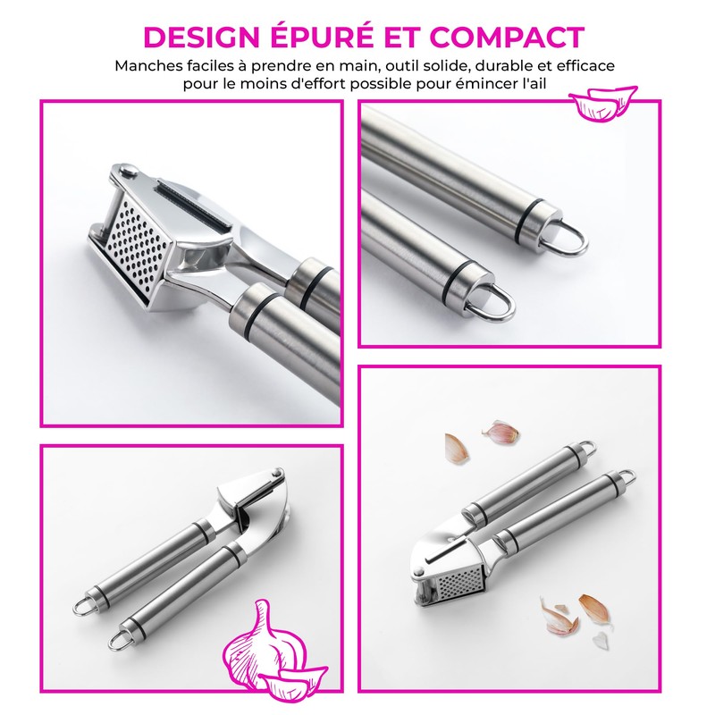 Stainless Steel Manual Garlic Press - The perfect professional gadget
