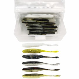 60-Count Slow Sinking Soft Fishing Lures Paddle Tail Worm Kit, 3.7in - 6 Colors (10pcs Each Color) Tail-Wagging Soft Baits with Salt-Infused for Bass/Walleye/Crappie