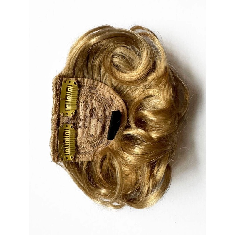 Curly 1940s style clip-in fringe hairpiece/clip-in bangs: Bunny copper red