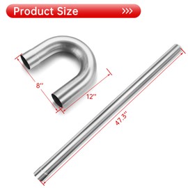 Autarboor 2.25 Inch Mild Steel DIY Custom Exhaust Tubing Mandrel Bend Pipe Straight & U-Bend Kit, Universal Fit - 8 PCS
