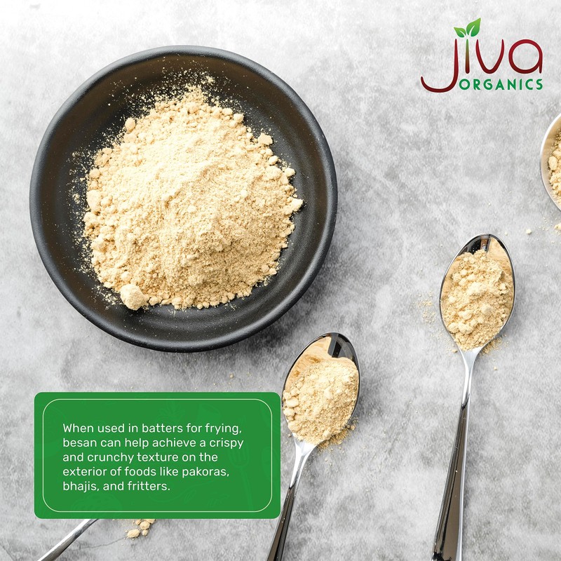 Jiva Organics Organic Chickpea Flour, Besan 2 Pound - Non-GMO,