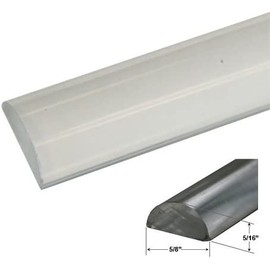 5/8" Wide by 5/16" High - Clear Acrylic Frameless Shower Threshold - 35 in long