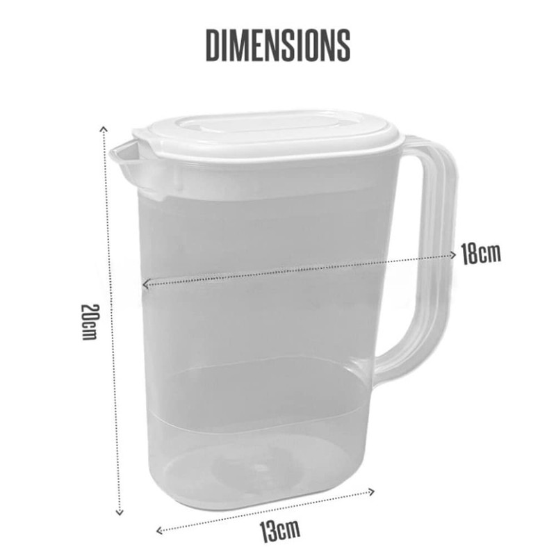 PHG Durable Plastic Fridge Door Jug with Lid | BPA