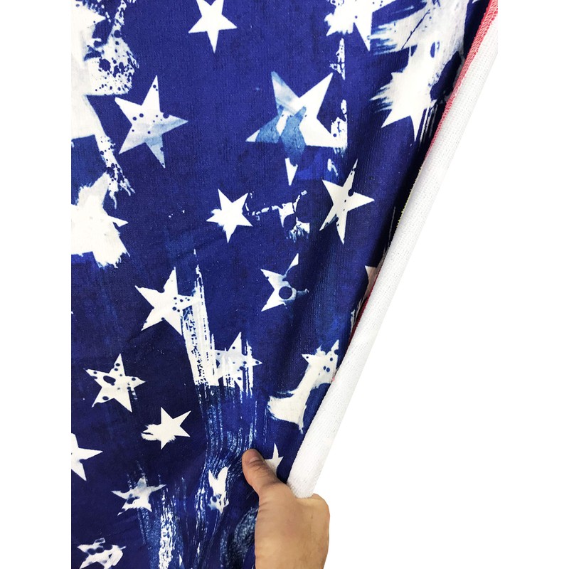 Tex family Terrycloth American Flag Beach Towel Large 90 x