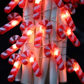 Impress Life Holiday Candy Cane String Lights, 10ft 20 LED 3D Plus Twinkle Lights, USB & Battery-Powered with 8 Flicker Modes Remote for Bedroom, Porch, Wedding, Birthday, St. Nikolas Day, Christmas