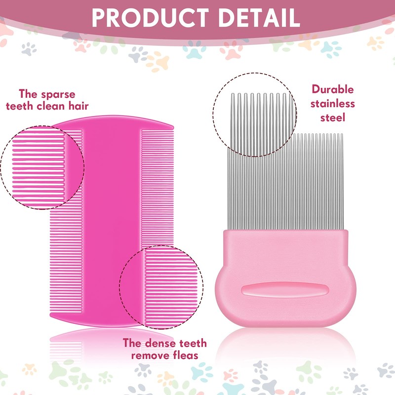 Maitys 8 Pieces Flea Lice Combs Double Sided Lice Cats