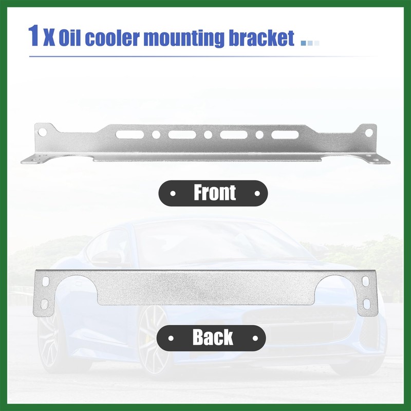 Motoforti Universal Oil Cooler Mounting Bracket Kit 330mm Silver Tone