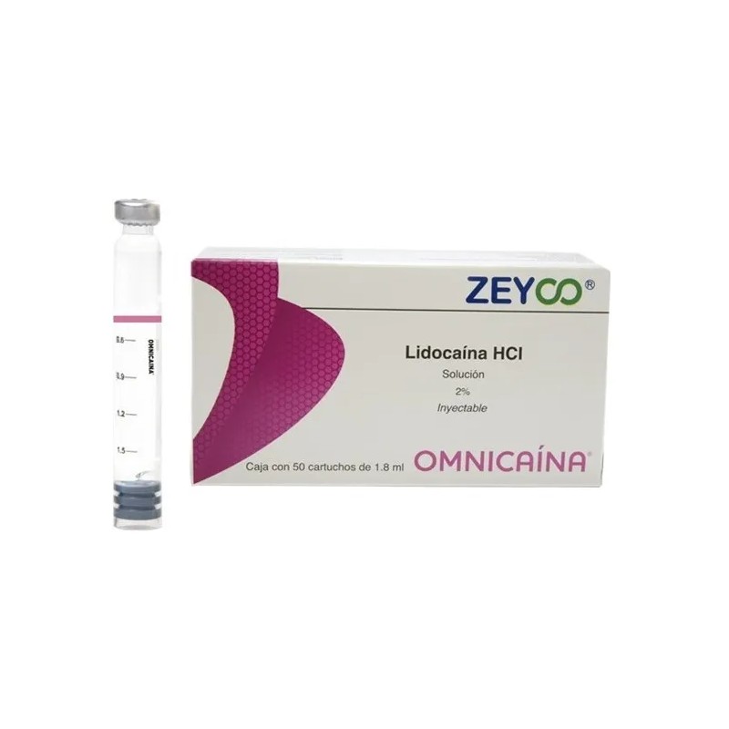 Anestesia Omnicaina Lidocaína Hci 2% 50 Cart. C/1.8 Ml C/u