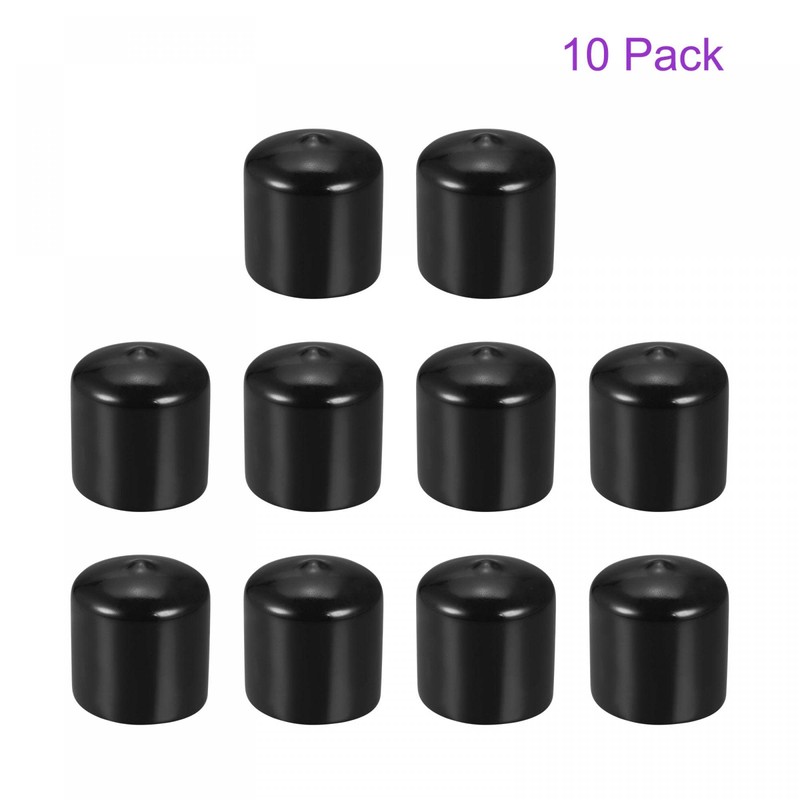 sourcing map 10 Pack 28mm ID Black Screw Thread Protectors