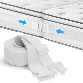 BYZESTY Mattress holder, 10 m mattress connector connects two mattresses to a large lying surface, bed strap connector with plastic buckle, bed bridge mattress connection for mattresses