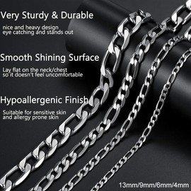 Necklace Chains 20 Inch Hip Hop Rapper Stainless Steel Chunky Figaro Link Chain Men