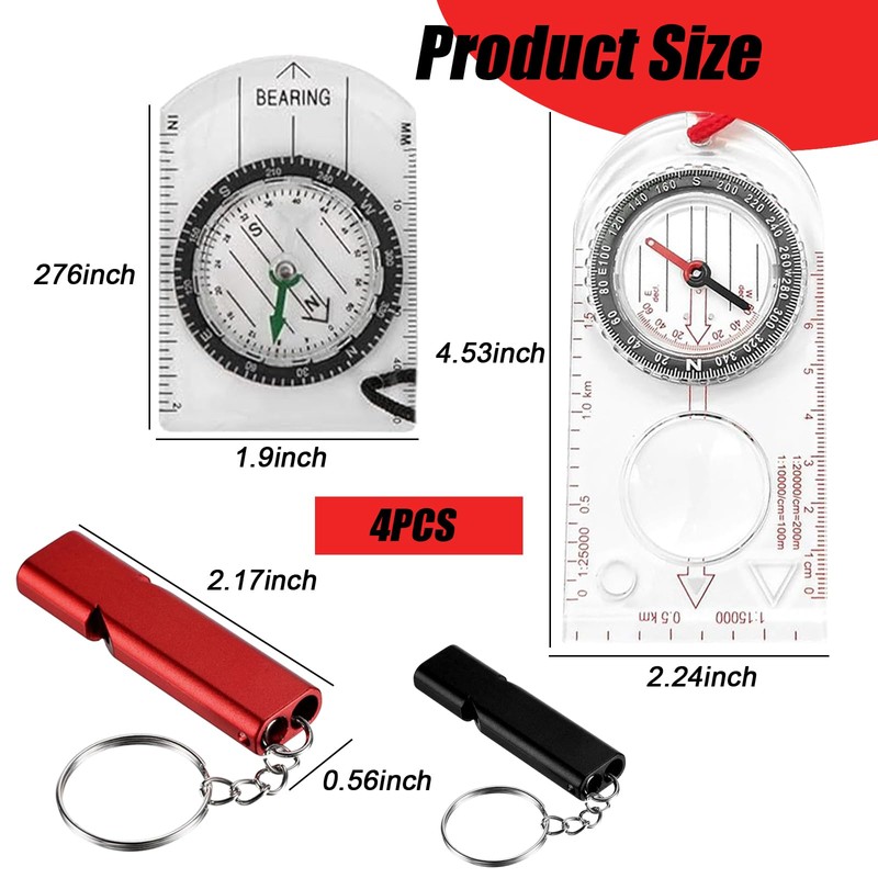 EULAPGOE 2 Pieces Navigation Compass Boy Scout Compass Orienteering Compass