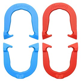 Thoroughbred Mustang Professional Pitching Horseshoes- 2 Pair, Red/Blue, Made in USA