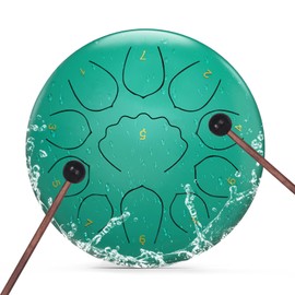 Rain Drum for Outside Garden, 8 Inches 11 Notes Steel Tongue Drum Rain Chime, Chakra Drum for Rain, Rain Drum for Outside Garden When It Rains (Blue)